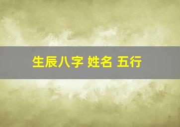 生辰八字 姓名 五行